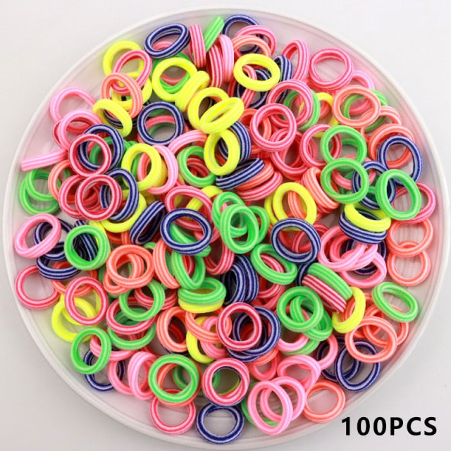 Baby Girl Small Hair Bands Kid Children Headbands Colorful Elastic Hair Tie Nylon Scrunchie Hair Rope 50/100pcs Hair Accessories