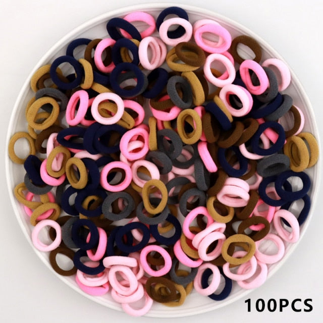 Baby Girl Small Hair Bands Kid Children Headbands Colorful Elastic Hair Tie Nylon Scrunchie Hair Rope 50/100pcs Hair Accessories