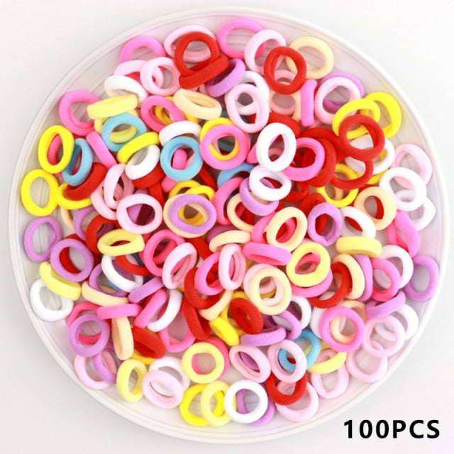 Baby Girl Small Hair Bands Kid Children Headbands Colorful Elastic Hair Tie Nylon Scrunchie Hair Rope 50/100pcs Hair Accessories