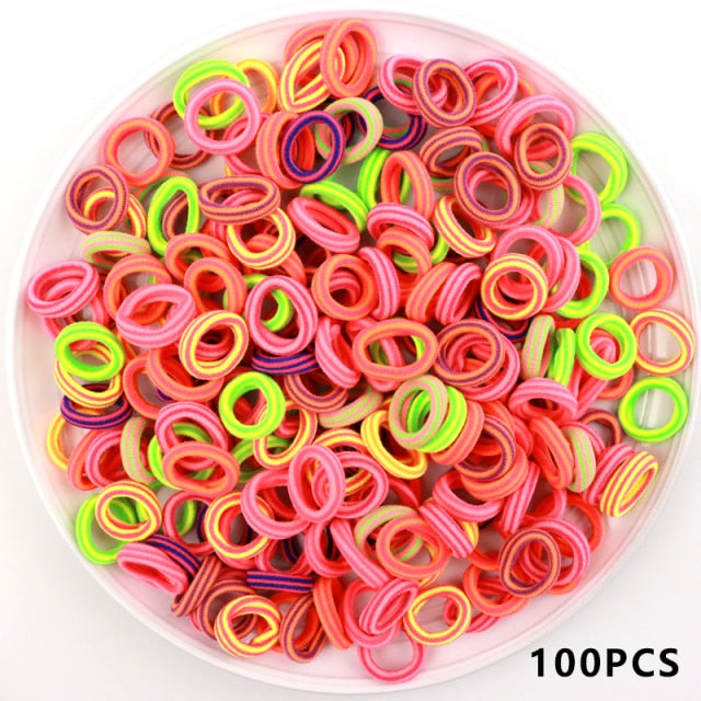 Baby Girl Small Hair Bands Kid Children Headbands Colorful Elastic Hair Tie Nylon Scrunchie Hair Rope 50/100pcs Hair Accessories