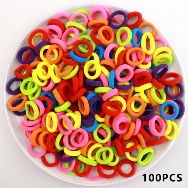 Baby Girl Small Hair Bands Kid Children Headbands Colorful Elastic Hair Tie Nylon Scrunchie Hair Rope 50/100pcs Hair Accessories