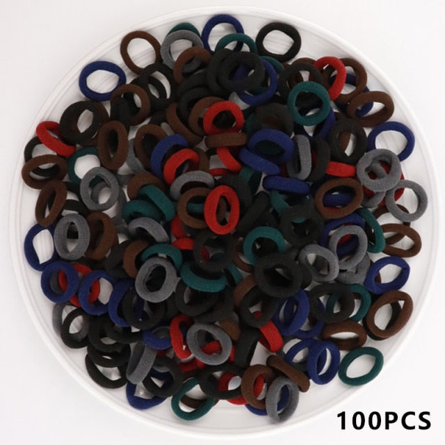 Baby Girl Small Hair Bands Kid Children Headbands Colorful Elastic Hair Tie Nylon Scrunchie Hair Rope 50/100pcs Hair Accessories