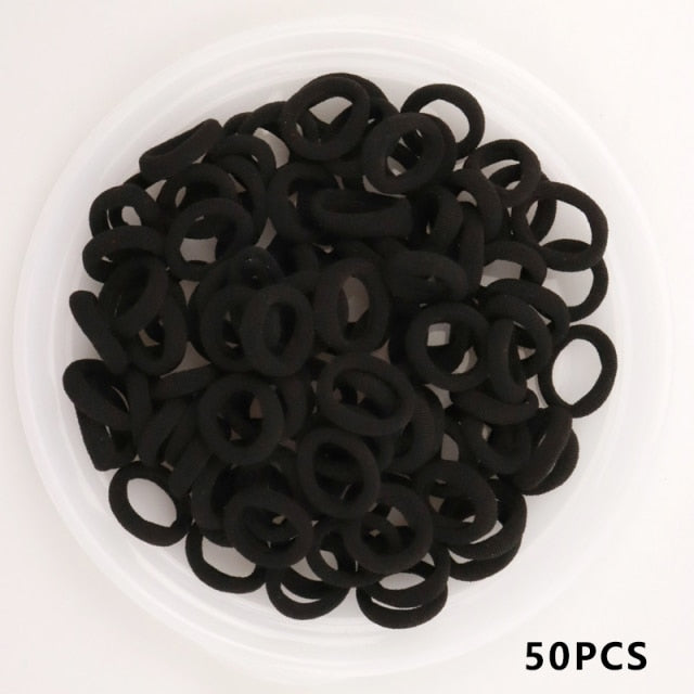 Baby Girl Small Hair Bands Kid Children Headbands Colorful Elastic Hair Tie Nylon Scrunchie Hair Rope 50/100pcs Hair Accessories