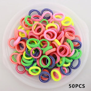 Baby Girl Small Hair Bands Kid Children Headbands Colorful Elastic Hair Tie Nylon Scrunchie Hair Rope 50/100pcs Hair Accessories
