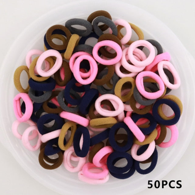Baby Girl Small Hair Bands Kid Children Headbands Colorful Elastic Hair Tie Nylon Scrunchie Hair Rope 50/100pcs Hair Accessories
