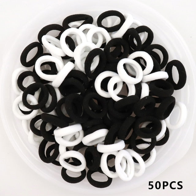 Baby Girl Small Hair Bands Kid Children Headbands Colorful Elastic Hair Tie Nylon Scrunchie Hair Rope 50/100pcs Hair Accessories