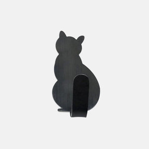 2pcs Self Adhesive Hooks Cat Pattern Storage Holder for Bathroom Kitchen Hanger Stick on Wall Hanging Door Clothes Towel Racks