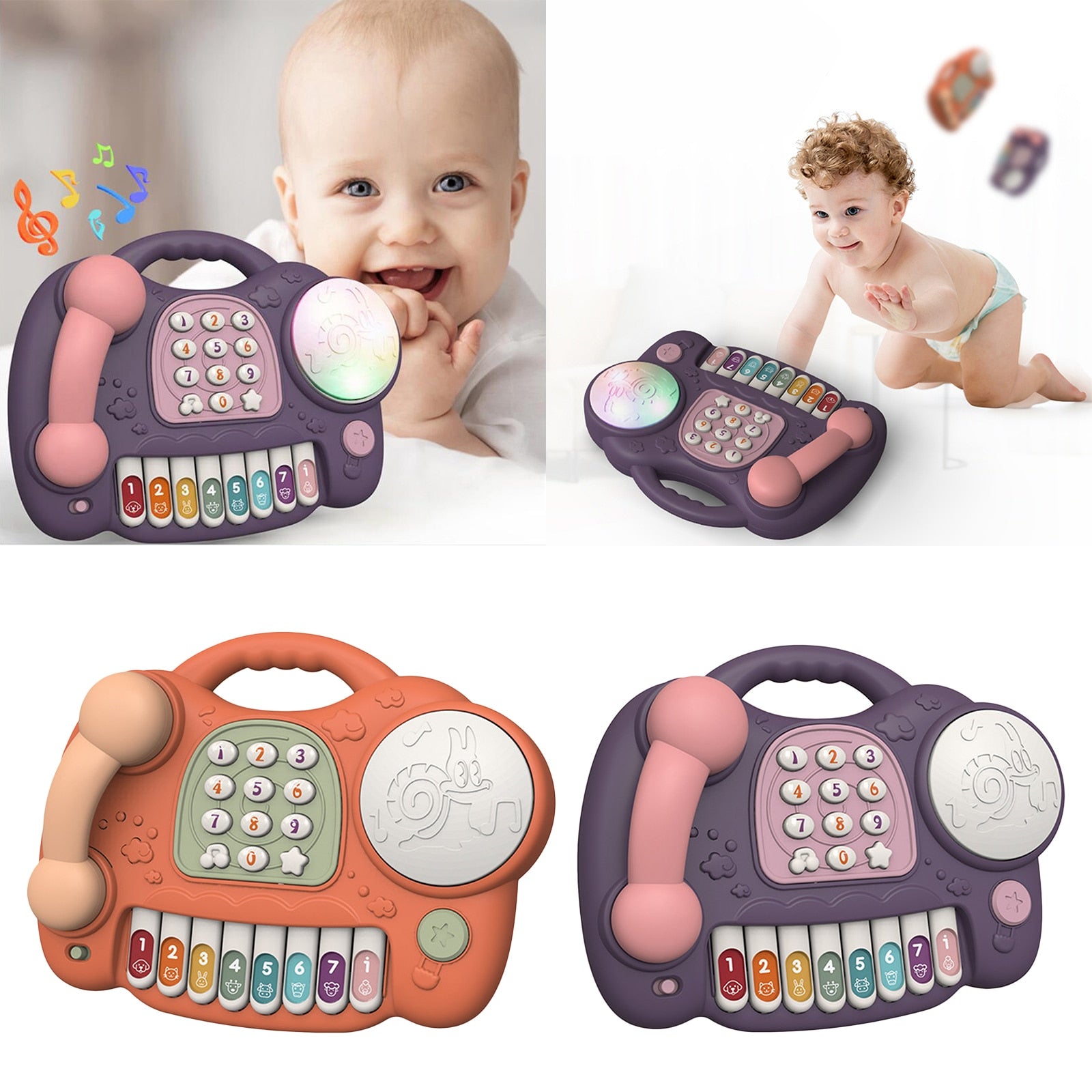 Children Simulation Telephone Pretend Play with Lights & Music Educational Toys
