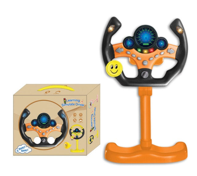 Electric Simulation Steering Wheel Toy With Light And Sound Educational Children Co-Pilot Children'S Car Toy Vocal Toy Gift