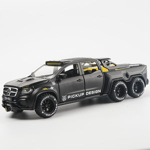 Simulation Alloy Car Modle XCLASS EXY 6X6 Pickup 1/28 Metal Toy Car Sound Light Pull Back Model Toys For Boys Light Toys