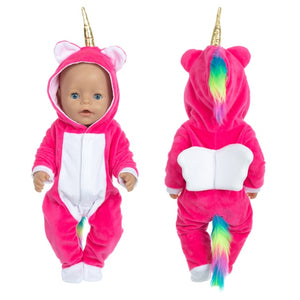 Warm Rompers Jumpsuits+Shoes Fit 17 inch 43cm Doll Clothes Born Baby Rompers Suit For Baby Birthday Festival Gift