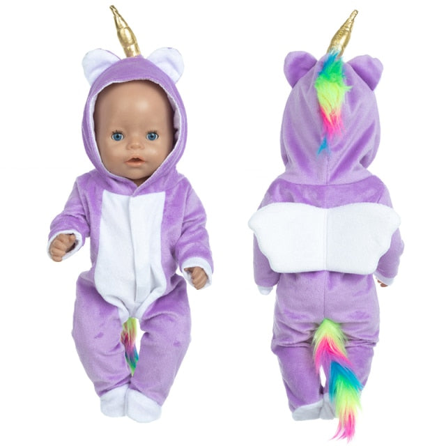 Warm Rompers Jumpsuits+Shoes Fit 17 inch 43cm Doll Clothes Born Baby Rompers Suit For Baby Birthday Festival Gift