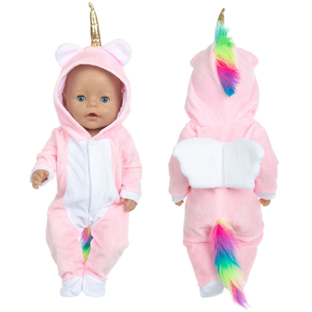 Warm Rompers Jumpsuits+Shoes Fit 17 inch 43cm Doll Clothes Born Baby Rompers Suit For Baby Birthday Festival Gift