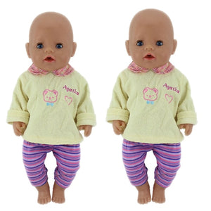 Warm Rompers Jumpsuits+Shoes Fit 17 inch 43cm Doll Clothes Born Baby Rompers Suit For Baby Birthday Festival Gift