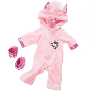 Warm Rompers Jumpsuits+Shoes Fit 17 inch 43cm Doll Clothes Born Baby Rompers Suit For Baby Birthday Festival Gift