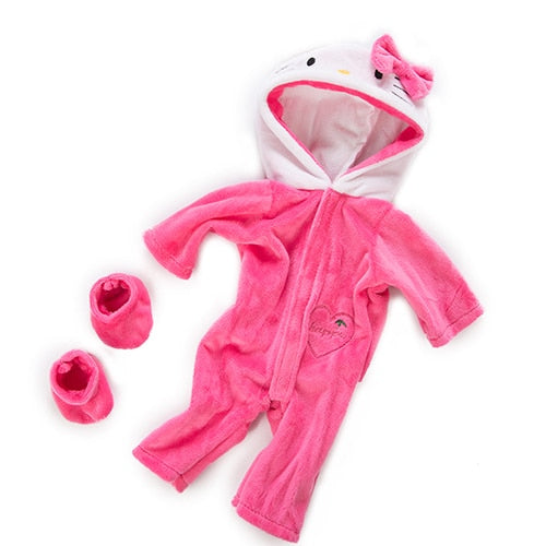Warm Rompers Jumpsuits+Shoes Fit 17 inch 43cm Doll Clothes Born Baby Rompers Suit For Baby Birthday Festival Gift