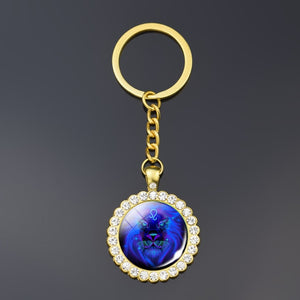 12 Constellation Keychain Fashion Double Side Cabochon Glass Ball Keychain Zodiac Signs Jewelry For Men For Women Birthday Gift