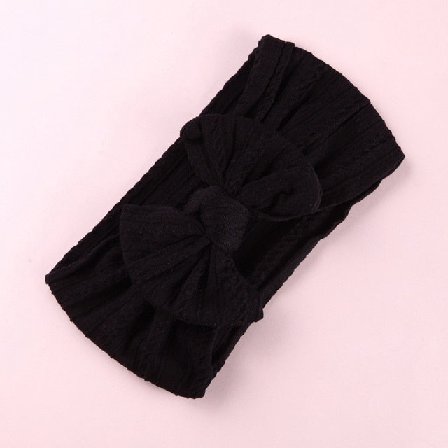 32 Colors Cable Bow Baby Headband for Child Bowknot Headwear Cables Turban for Kids Elastic Headwrap Baby Hair Accessories