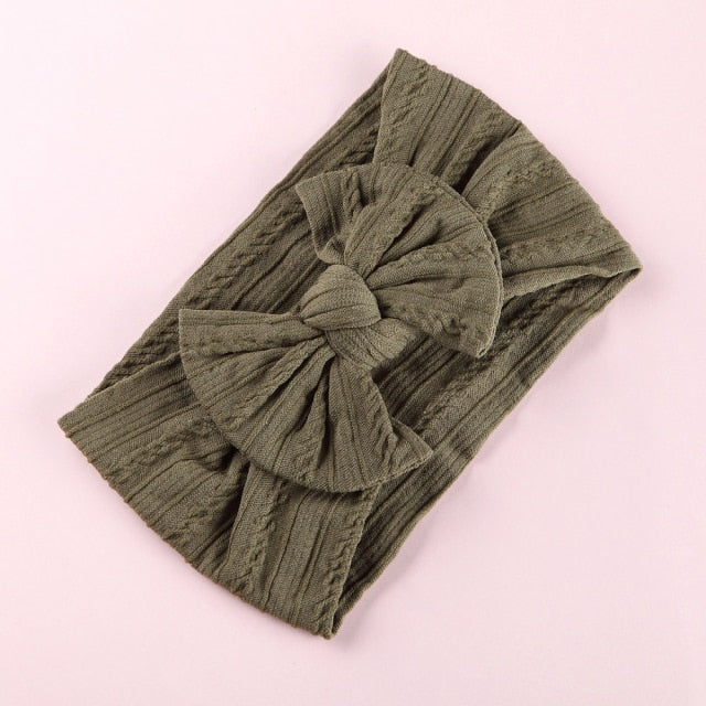 32 Colors Cable Bow Baby Headband for Child Bowknot Headwear Cables Turban for Kids Elastic Headwrap Baby Hair Accessories