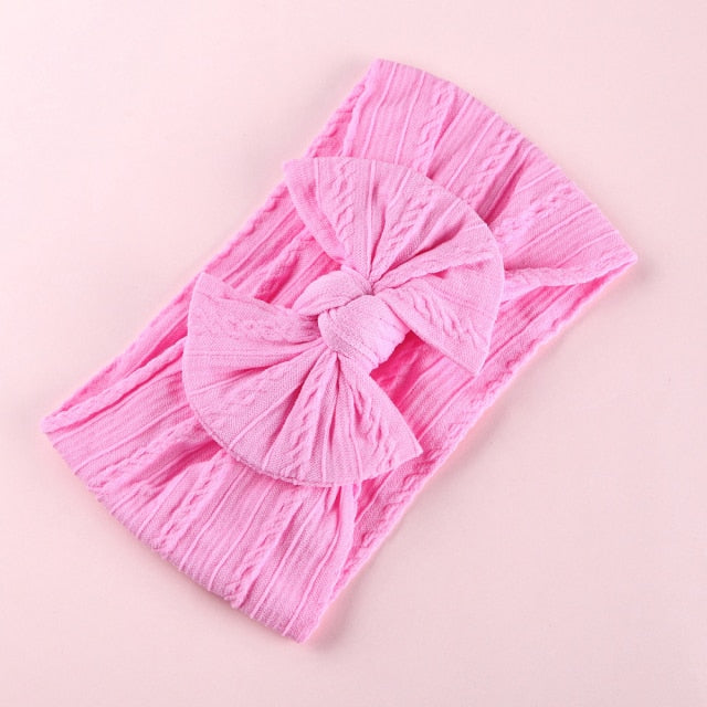 32 Colors Cable Bow Baby Headband for Child Bowknot Headwear Cables Turban for Kids Elastic Headwrap Baby Hair Accessories