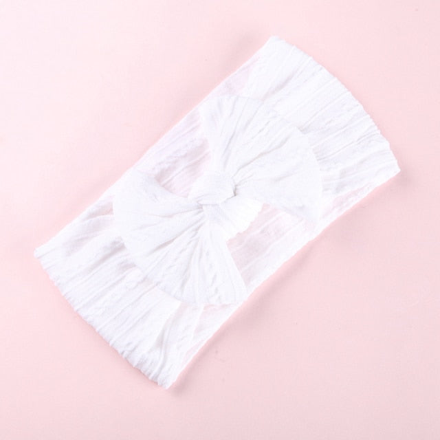 32 Colors Cable Bow Baby Headband for Child Bowknot Headwear Cables Turban for Kids Elastic Headwrap Baby Hair Accessories
