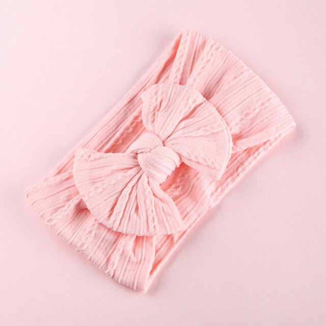 32 Colors Cable Bow Baby Headband for Child Bowknot Headwear Cables Turban for Kids Elastic Headwrap Baby Hair Accessories
