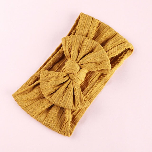 32 Colors Cable Bow Baby Headband for Child Bowknot Headwear Cables Turban for Kids Elastic Headwrap Baby Hair Accessories