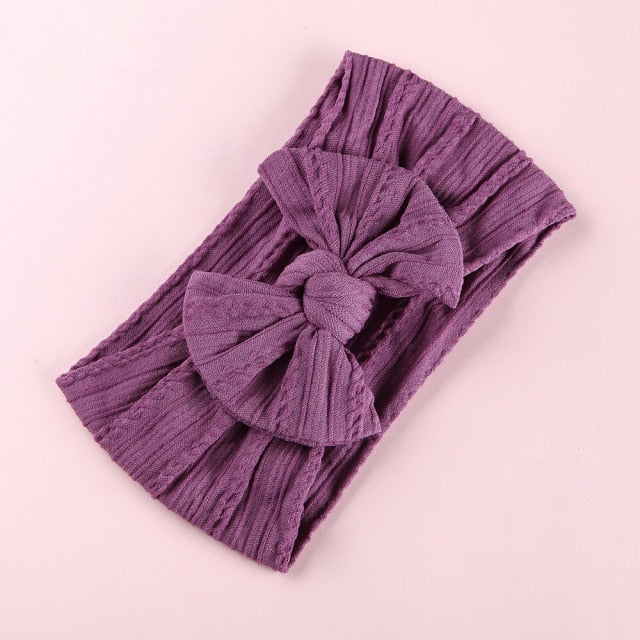 32 Colors Cable Bow Baby Headband for Child Bowknot Headwear Cables Turban for Kids Elastic Headwrap Baby Hair Accessories