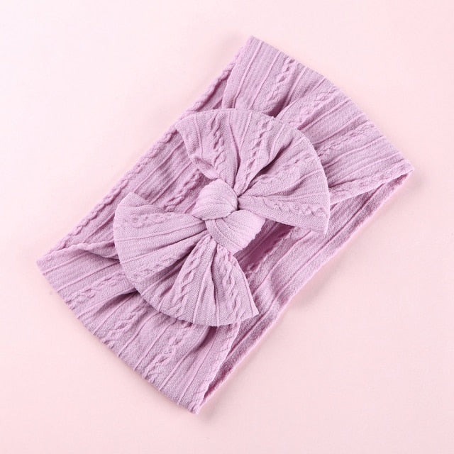 32 Colors Cable Bow Baby Headband for Child Bowknot Headwear Cables Turban for Kids Elastic Headwrap Baby Hair Accessories