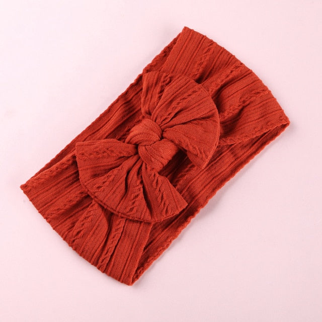 32 Colors Cable Bow Baby Headband for Child Bowknot Headwear Cables Turban for Kids Elastic Headwrap Baby Hair Accessories