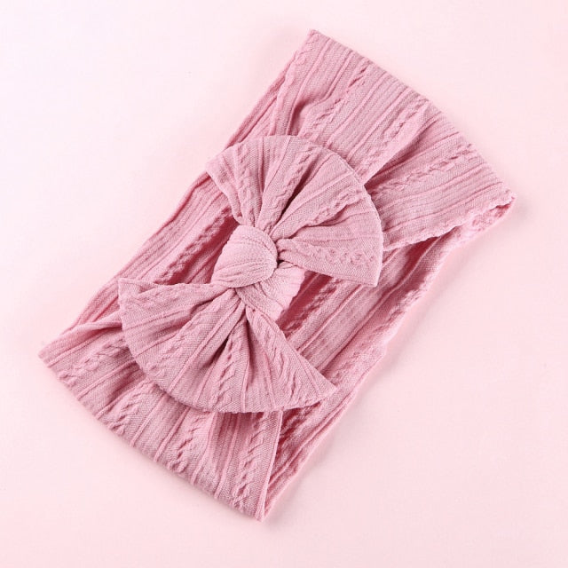 32 Colors Cable Bow Baby Headband for Child Bowknot Headwear Cables Turban for Kids Elastic Headwrap Baby Hair Accessories