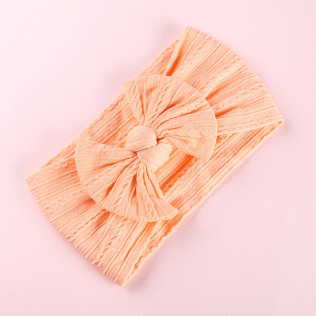 32 Colors Cable Bow Baby Headband for Child Bowknot Headwear Cables Turban for Kids Elastic Headwrap Baby Hair Accessories