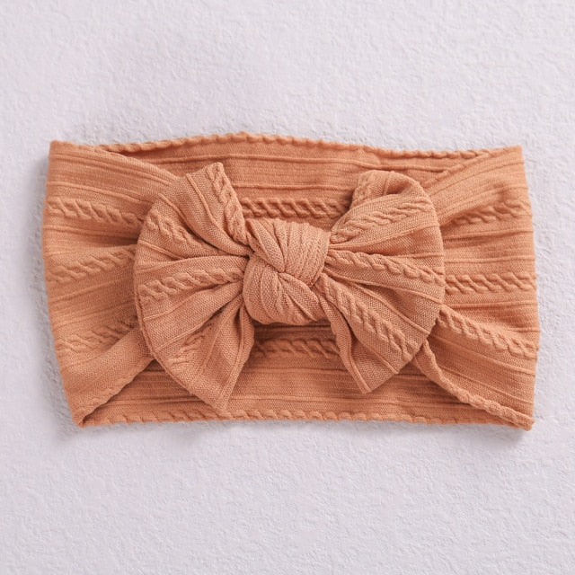 32 Colors Cable Bow Baby Headband for Child Bowknot Headwear Cables Turban for Kids Elastic Headwrap Baby Hair Accessories
