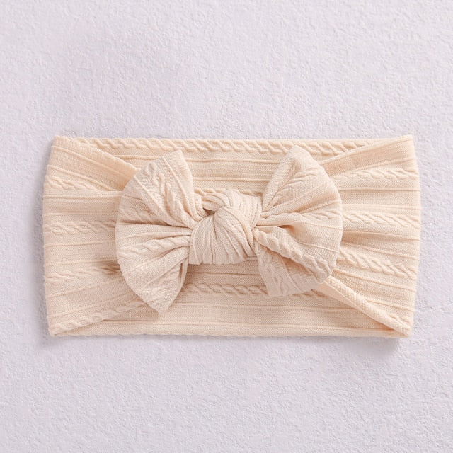 32 Colors Cable Bow Baby Headband for Child Bowknot Headwear Cables Turban for Kids Elastic Headwrap Baby Hair Accessories