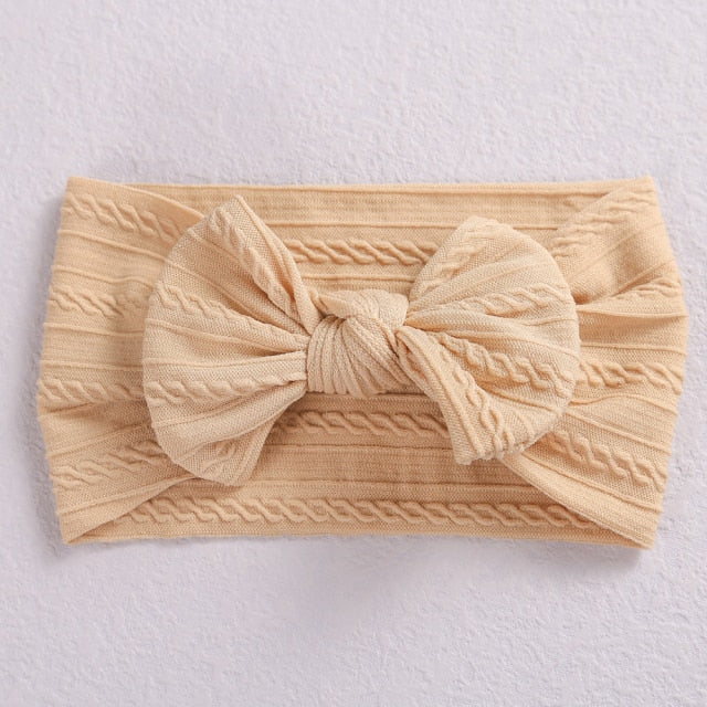 32 Colors Cable Bow Baby Headband for Child Bowknot Headwear Cables Turban for Kids Elastic Headwrap Baby Hair Accessories