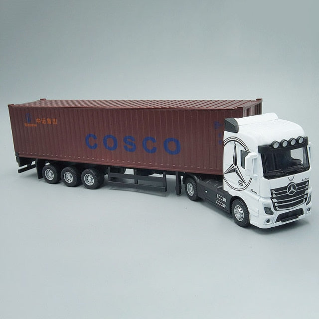 1:50 Diecast Metal Model Toy Container truck Pull Back With Sound & Light