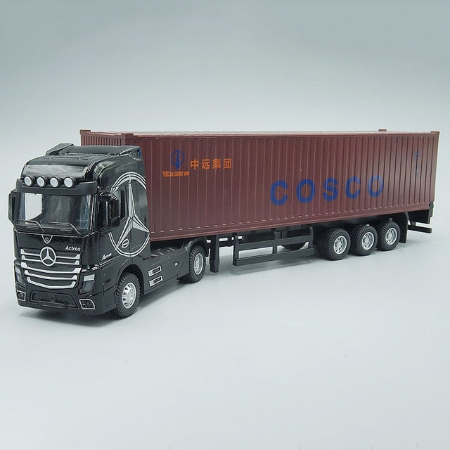1:50 Diecast Metal Model Toy Container truck Pull Back With Sound & Light