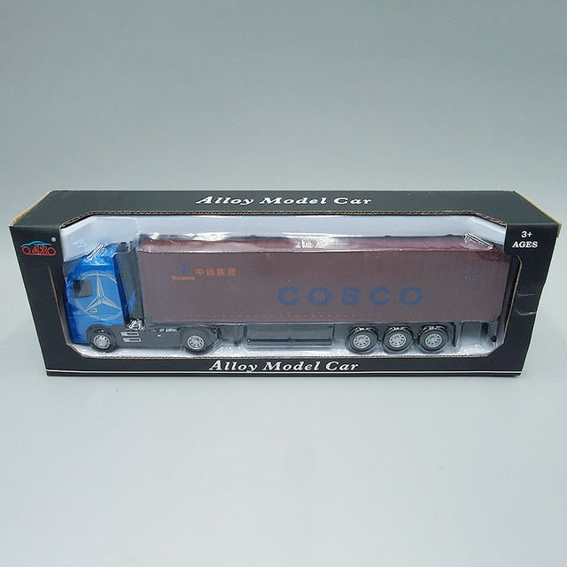 1:50 Diecast Metal Model Toy Container truck Pull Back With Sound & Light