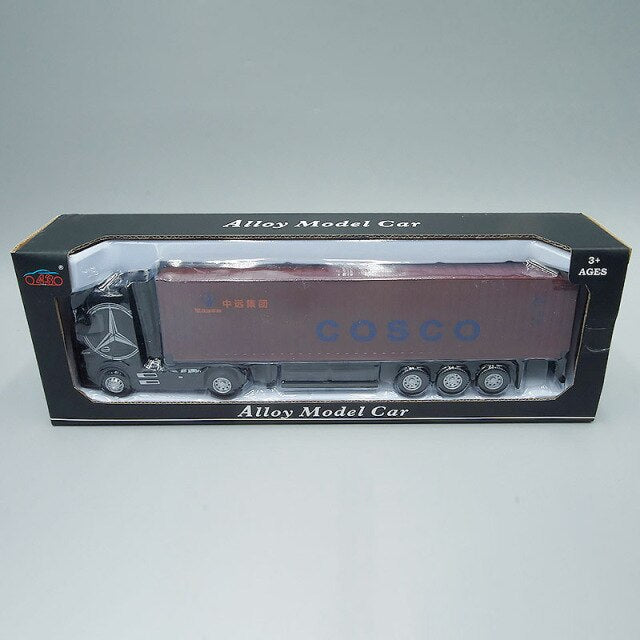 1:50 Diecast Metal Model Toy Container truck Pull Back With Sound & Light