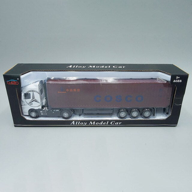 1:50 Diecast Metal Model Toy Container truck Pull Back With Sound & Light