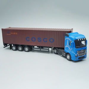 1:50 Diecast Metal Model Toy Container truck Pull Back With Sound & Light