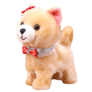 Robot Dog Sound Control Interactive Dog Electronic Toys Plush Puppy Pet Walk Bark Leash Teddy Toys For Children Birthday Gifts