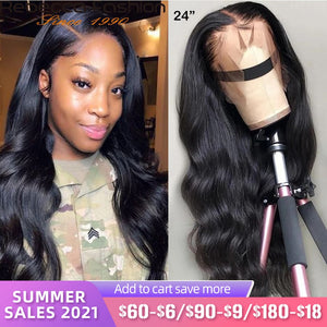Rebecca 180% 360 Body Wave Full Lace Frontal Human Hair Wig With Baby Hair Pre Plucked Brazilian Lace Front Wig for Women 30inch