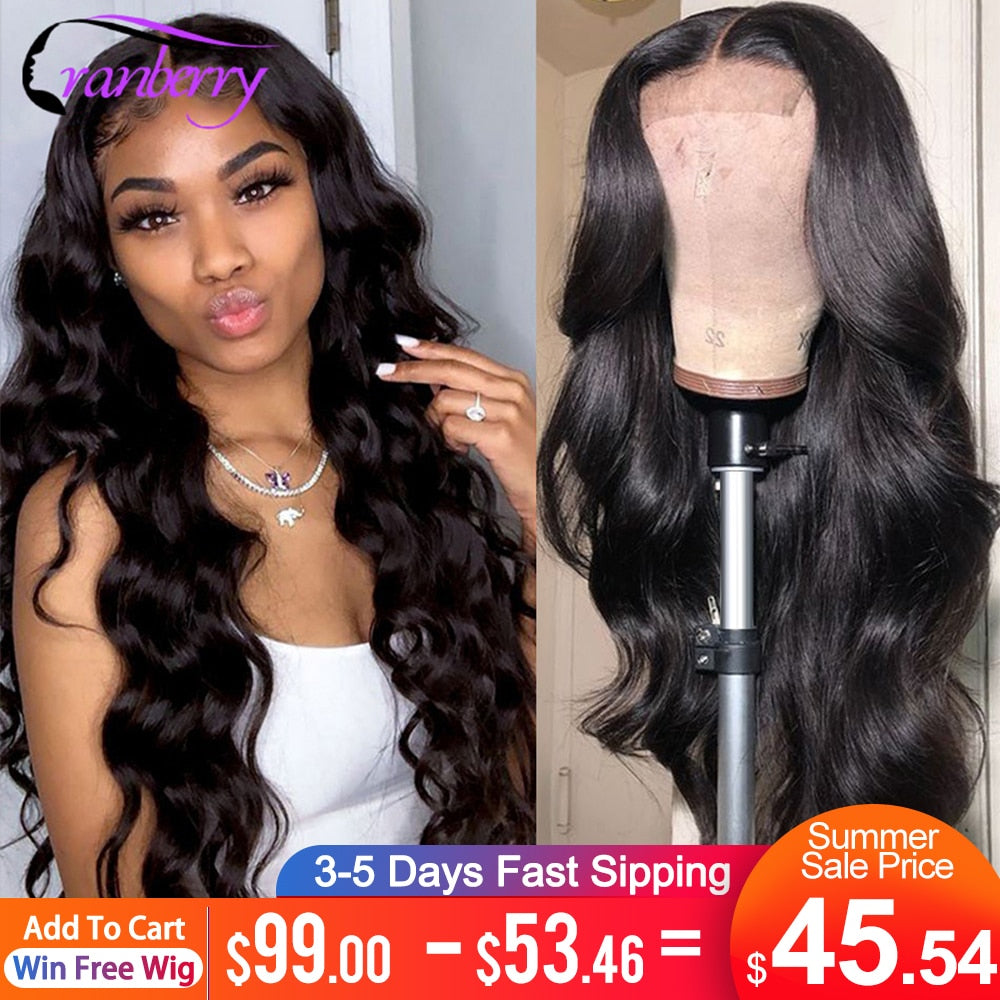 Cranberry Hair 4X4 Lace Closure Body Wave Wig Remy Brazilian Human Hair Wigs For Women Body Wave Closure Wig Preplucked Hairline