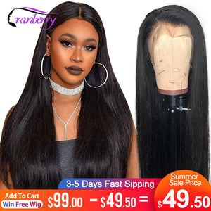 Cranberry Straight Lace Front Wig 4X4 Lace Closure Wig Brazilian Hair Wigs Remy Lace Front Human Hair Wigs For Women Pre Plucked