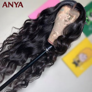 13X4 Orange Brown Colored Body Wave Lace Front Wig Pre Plucked Transparent Lace Human Hair Wigs 4X4 Closure Wig Anya Wig