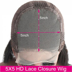 Brazilian Water Wave Lace Front Wig 100% Remy Human Hair Lace Wigs HD 5X5 Transparent Lace Closure Wig Long Curly Human Hair Wig