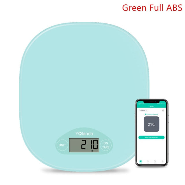 Yolanda 5kg Smart Kitchen Scale Bluetooth APP Electronic Scales Digital Food Weight Balance Measuring Tool Nutrition Analysis