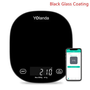 Yolanda 5kg Smart Kitchen Scale Bluetooth APP Electronic Scales Digital Food Weight Balance Measuring Tool Nutrition Analysis