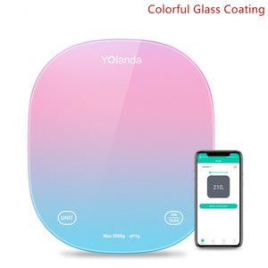 Yolanda 5kg Smart Kitchen Scale Bluetooth APP Electronic Scales Digital Food Weight Balance Measuring Tool Nutrition Analysis
